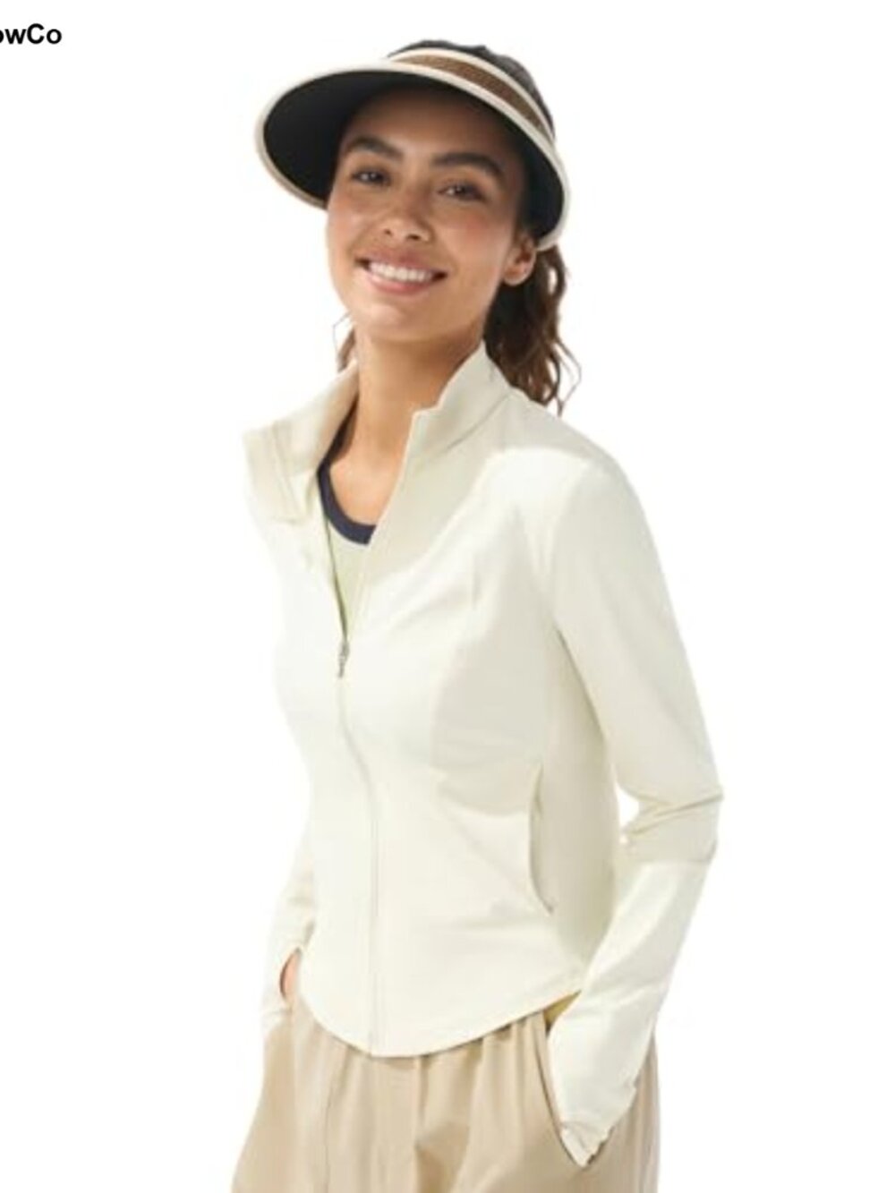 UPF 50+ Cooling Athletic Jacket Full Zip Long Sleeve Slim Fit Outdoor Running